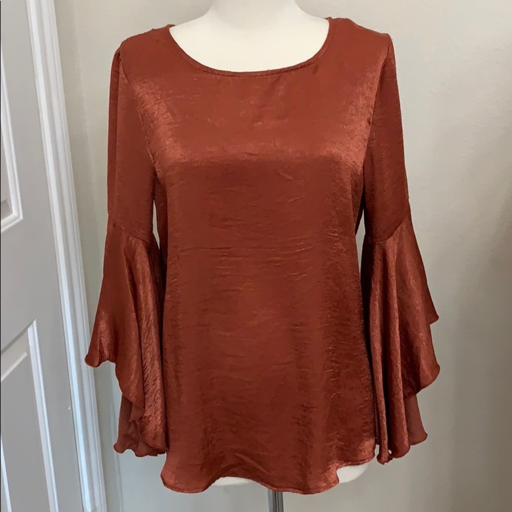 Burnt orange Silk Top